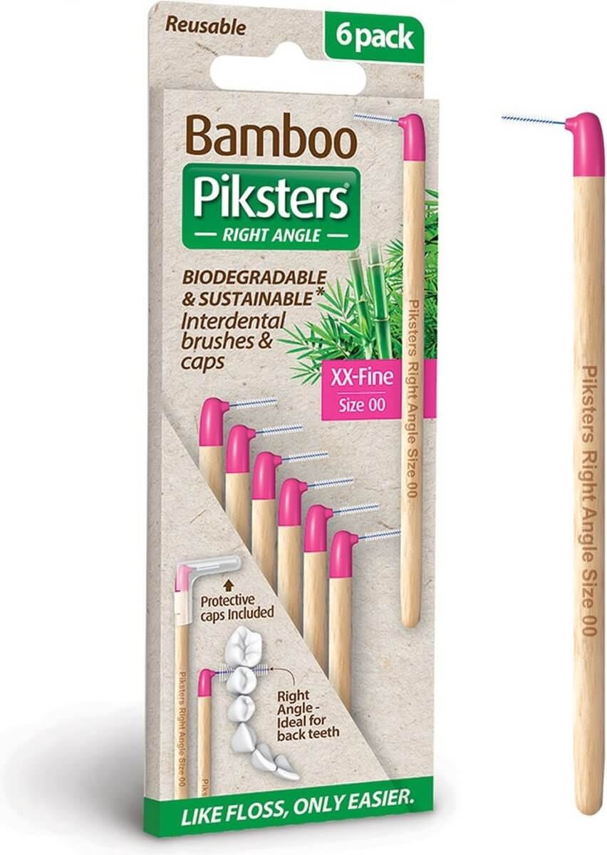 Piksters Bamboe Ragers Hoek - Maat 00 XX - Fijn Roze - 3 x 6 stuks - Voordeelverpakking