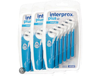 Interprox Plus Conical - 3 tot 5 mm - Blauw - 3 x 6 stuks - Voordeelpakket