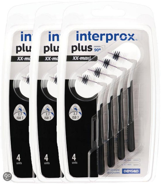 Interprox Plus XX-Maxi - 6-11 mm - Zwart - 3 x 4 stuks - Voordeelpakket