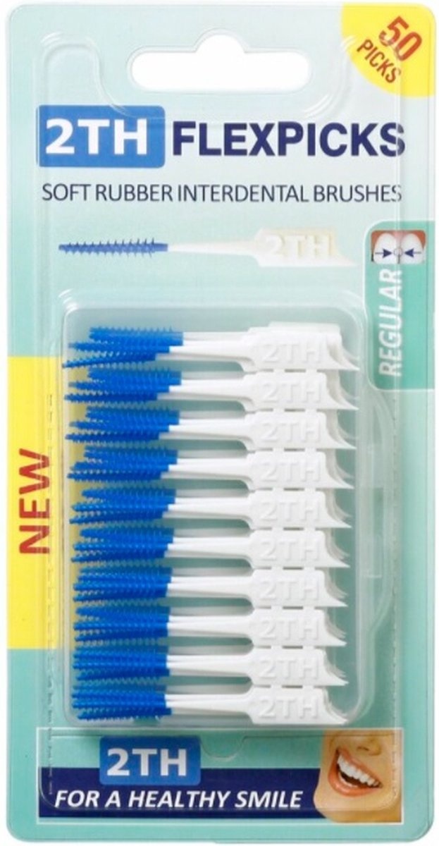 2TH Flexpicks Rubberen Interdentale Borsteltjes - 50x - Voordeelverpakking 24 stuks