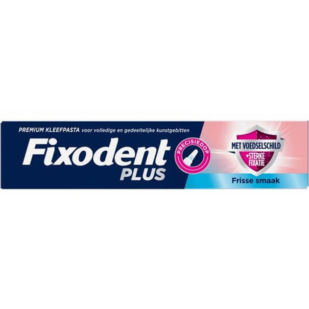 Fixodent Plus Kleefpasta voor Kunstgebit | Fris met Voedselschild | 40 gram