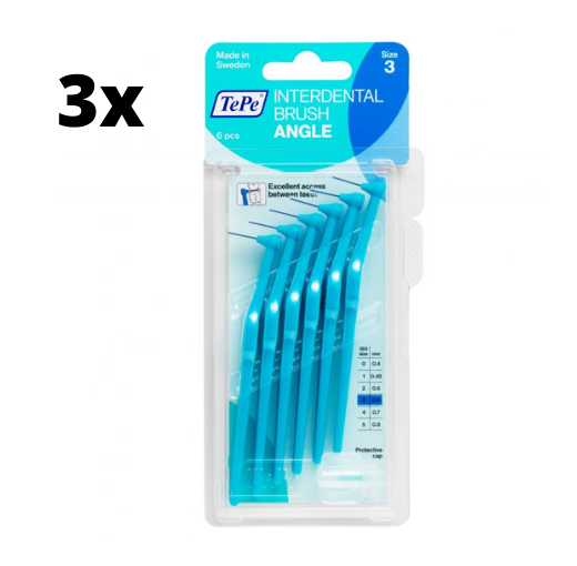 3x TePe Angle Interdentale Ragers 0,6 mm Blauw 6 stuks