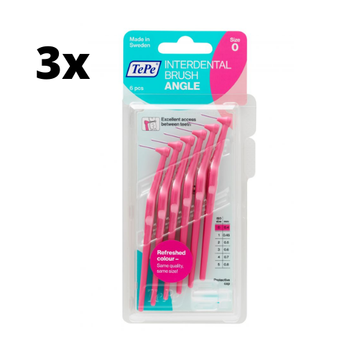3x TePe Angle Interdentale Ragers 0,4 mm Roze 6 stuks