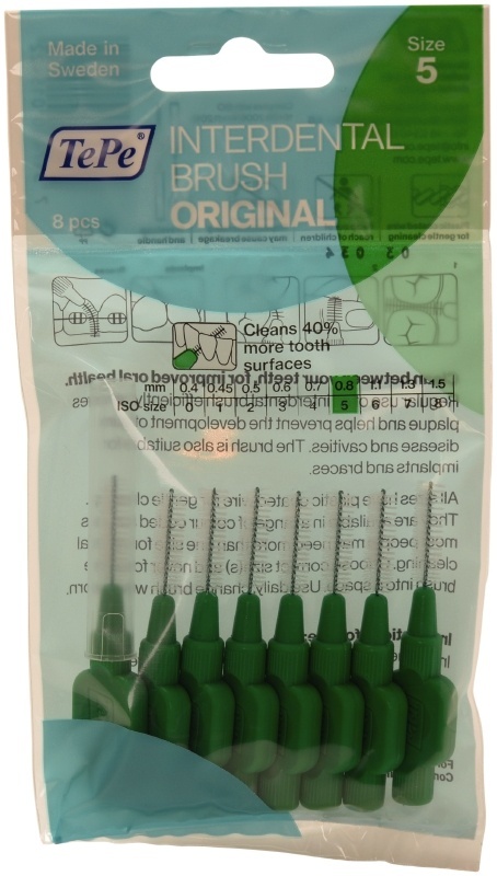10x TePe Interdentale Ragers Original 0,8 mm Groen 8 stuks