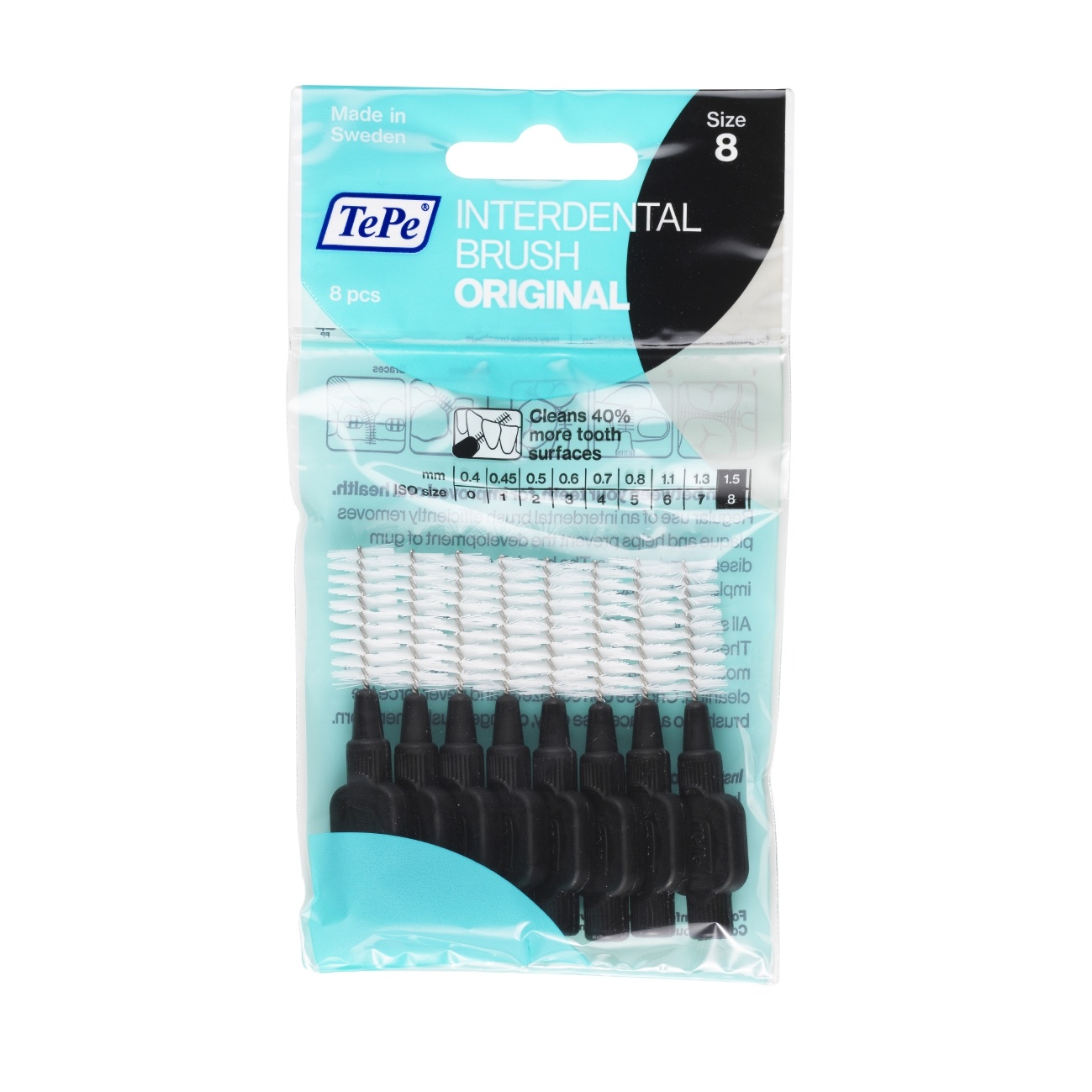 3x TePe Interdentale Ragers Original 1,5 mm Zwart 8 stuks