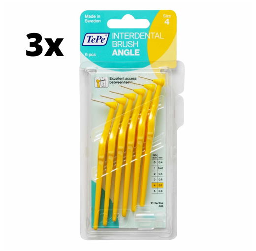 3x TePe Angle Interdentale Ragers 0,7 mm Geel 6 stuks