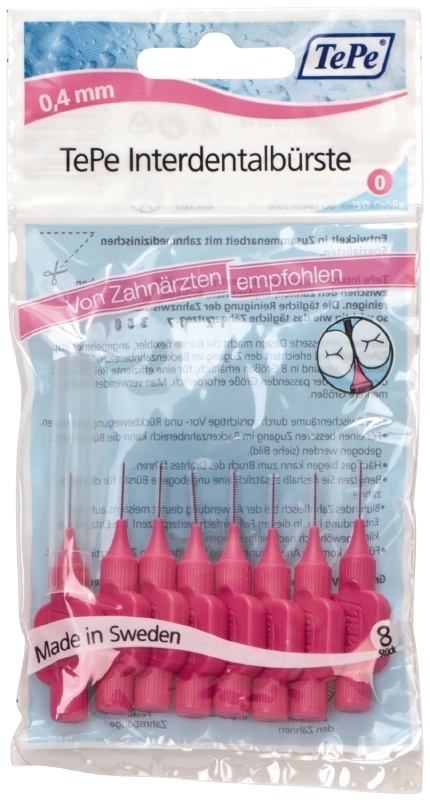 10x TePe Interdentale Ragers Original 0,4 mm Roze 8 stuks