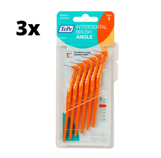 3x TePe Angle Interdentale Ragers 0,45 mm Oranje 6 stuks