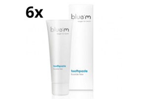 6x Bluem Tandpasta Fluoride Vrij 75 ml - Voordeelverpakking