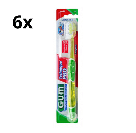 6x GUM Tandenborstel PRO Compact Soft