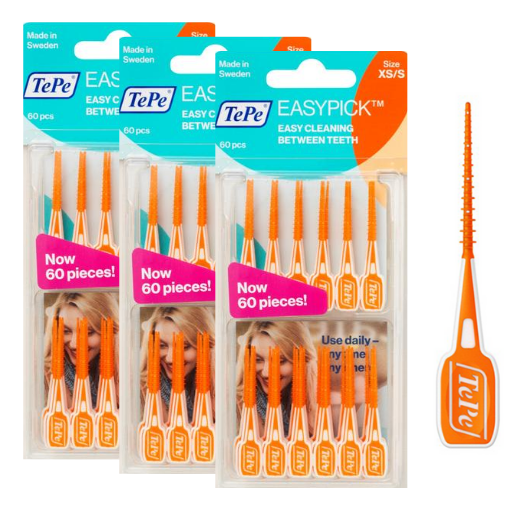 TePe Easypick XS/S - Oranje - 4 x 60 stuks - Voordeelverpakking