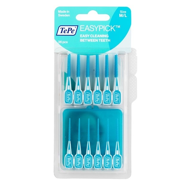 TePe Easypick M/L - Turquoise - 6 x 36 stuks - Voordeelverpakking