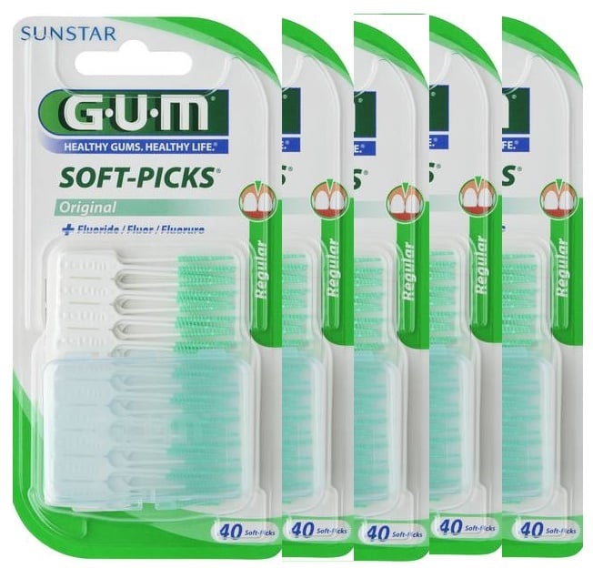 GUM Soft-Picks Regular - 5 x 40 stuks - Voordeelverpakking
