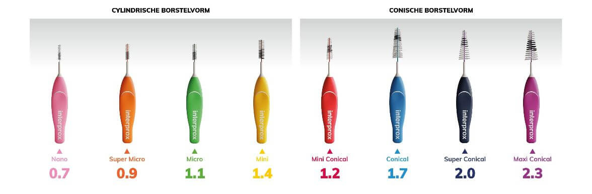Interprox Ragers Maxi Conical Paars PHD 2.3 | 6 stuks