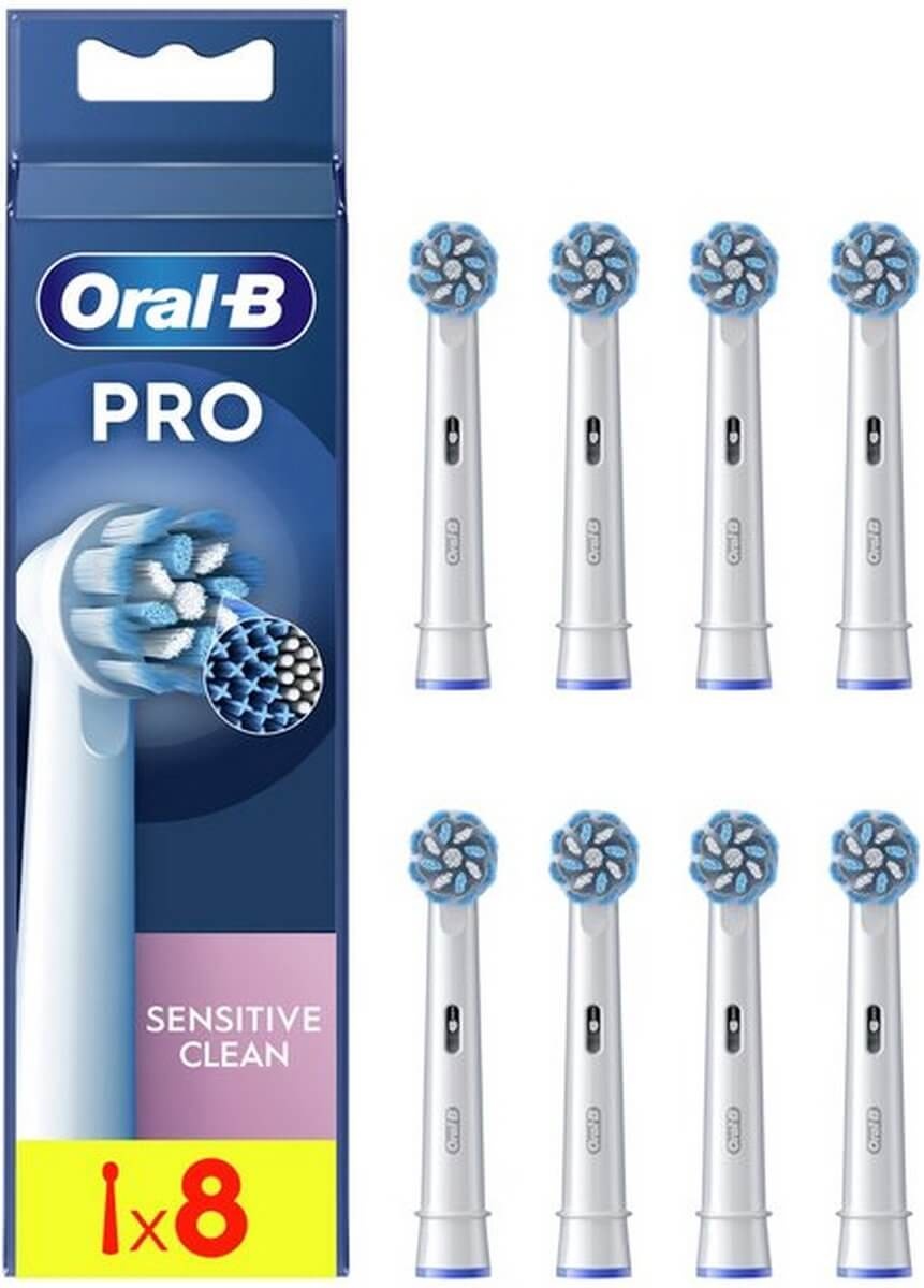 Oral B PRO Sensitive Clean Opzetborstels Wit | 8 stuks