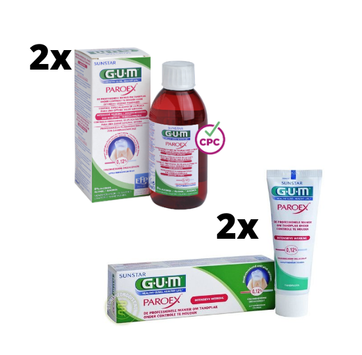 GUM Voordeelpakket - 2x Mondspoeling + 2x Tandpasta