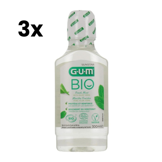 GUM BIO Mondspoelmiddel - 3 x 300 ml - Voordeelverpakking