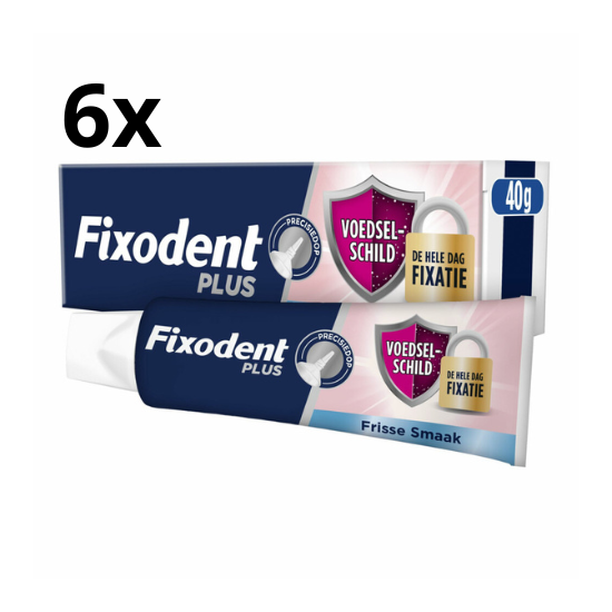 Fixodent Food Barrier Frisse Smaak Kleefpasta - 6 x 40 gram - Voordeelverpakking