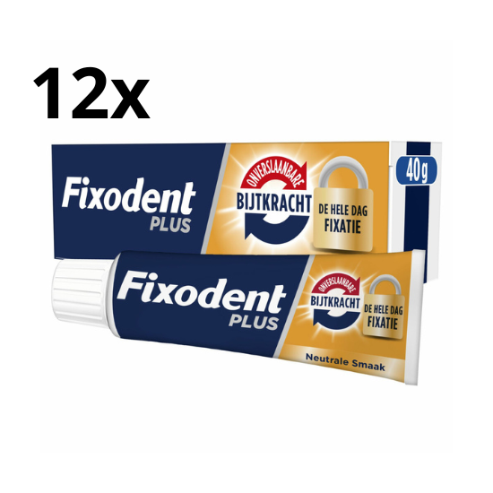 Fixodent Plus Dual Power Kleefpasta - 12 x 40 gram - Voordeelverpakking