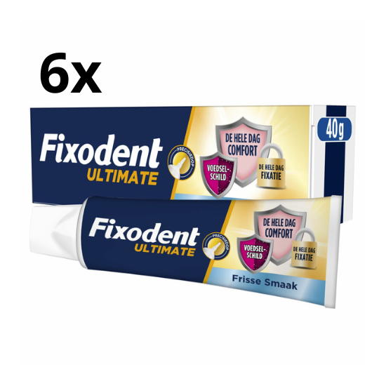 Fixodent Kleefpasta Ultimate Fresh - 6 x 40 gram - Voordeelverpakking
