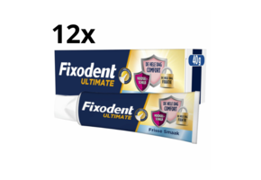 Fixodent Kleefpasta Ultimate Fresh - 12 x 40 gram - Voordeelverpakking