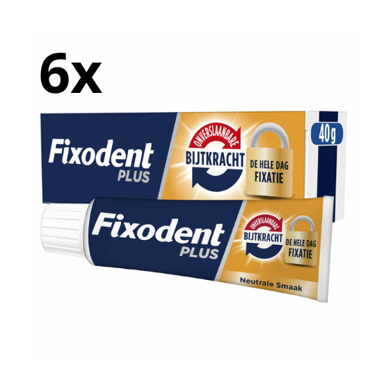 Fixodent Plus Kleefpasta Onverslaanbare Bijtkracht - 6 x 40ml