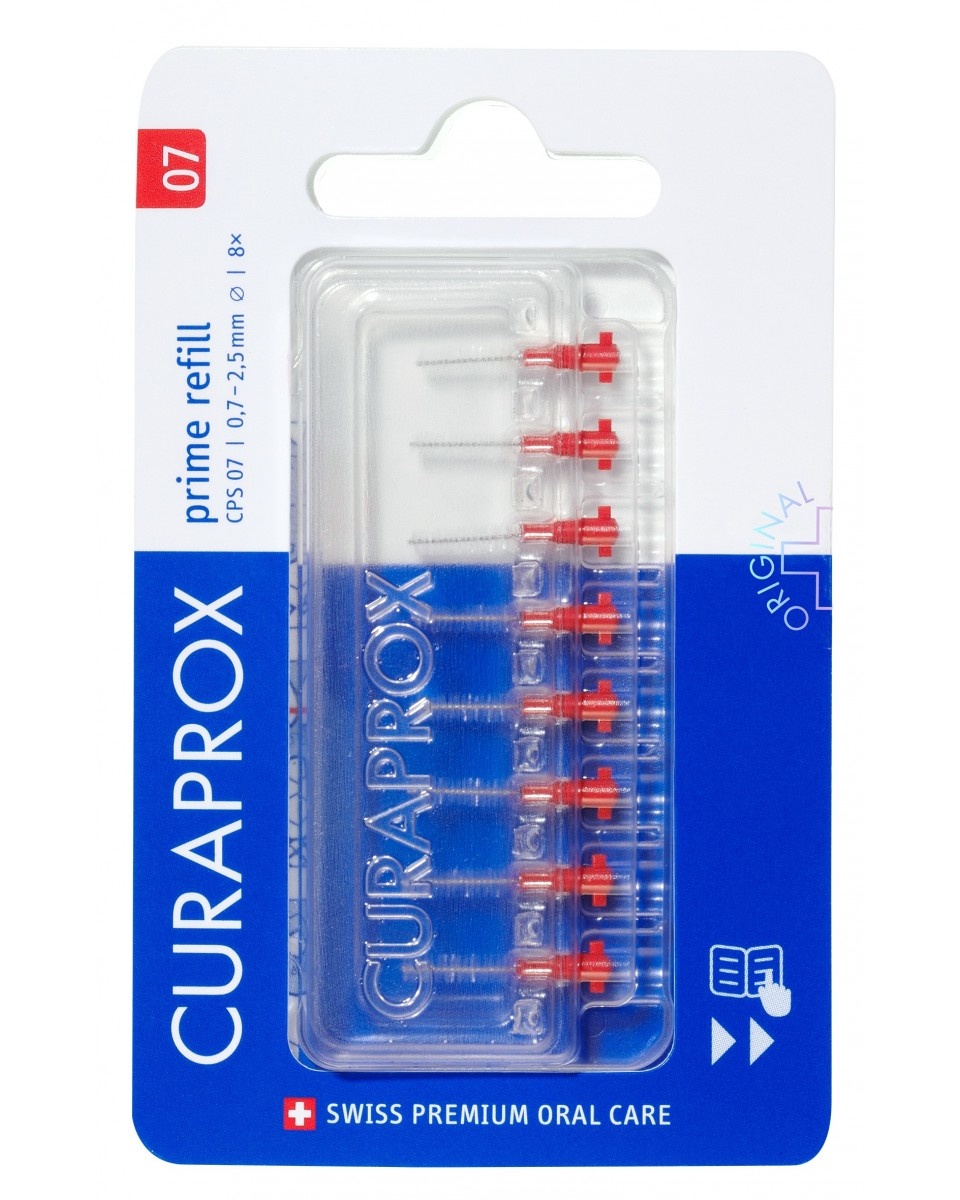 Curaprox Interdentale Rager Prime Navulling CPS 07 Rood 2,5mm 8 stuks