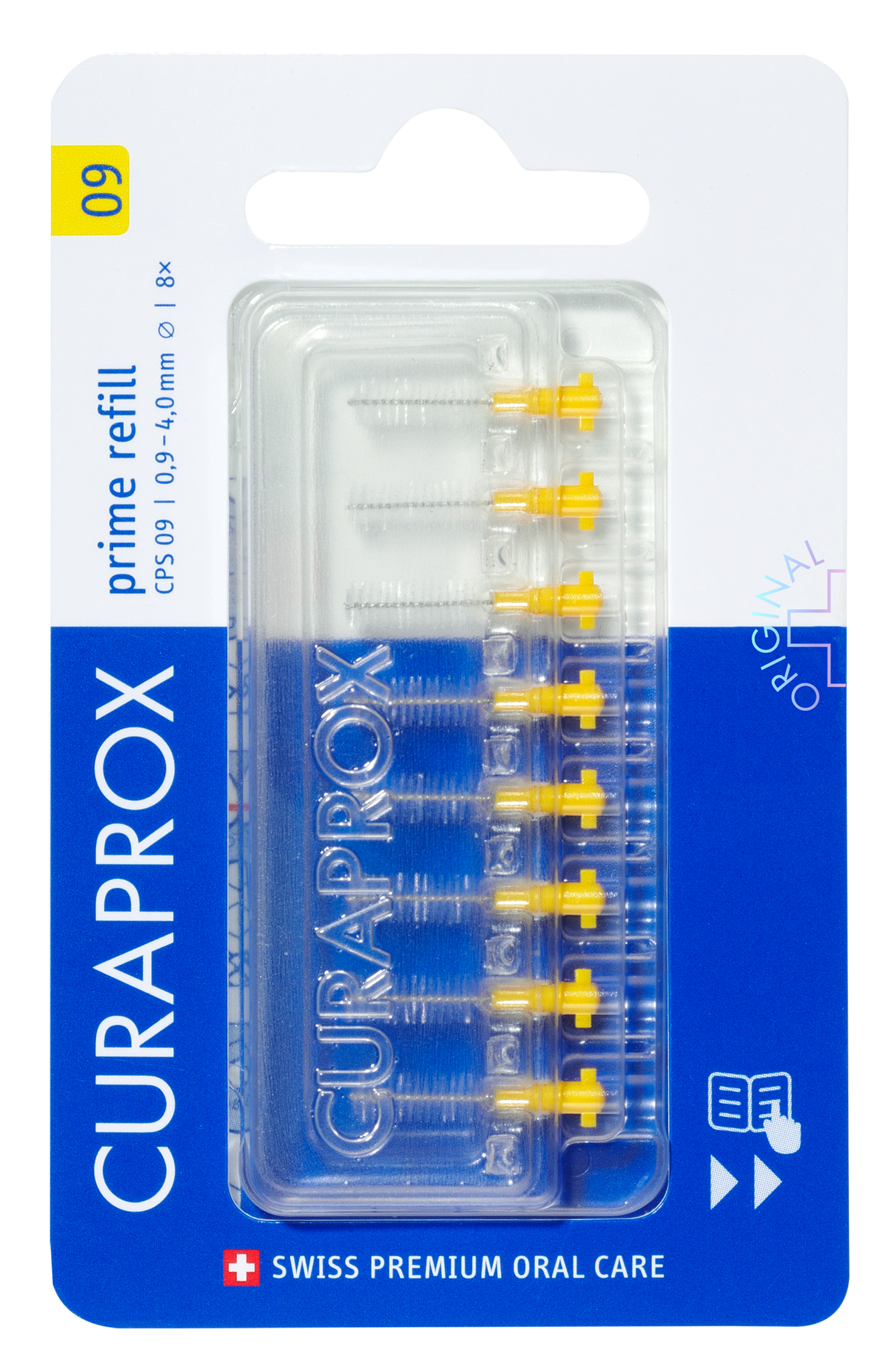 Curaprox Interdentale Rager Prime Navulling CPS 09 Geel 4,0 mm 8 stuks