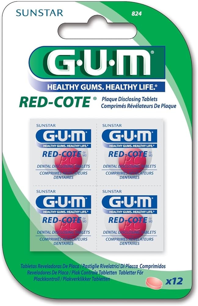GUM Red-Cote Plakverklikkers/Kleurtabletten | 12 stuks