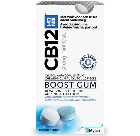 CB12 Boost Kauwgom Strong Mint - 2 x 10 stuks - Voordeelverpakking