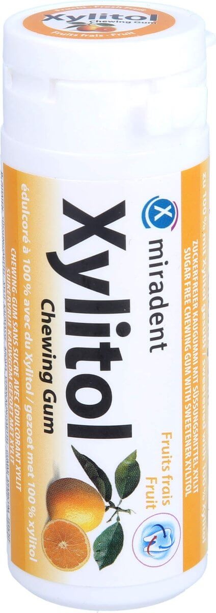 Miradent Xylitol Kauwgom | Fruit | 2 x 30 stuks | Voordeelverpakking
