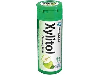 Miradent Xylitol Kauwgom | Appel | 4 x 30 stuks | Voordeelverpakking