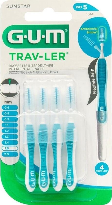 GUM Trav-ler Ragers 1,6 mm | Blauw | 4 stuks