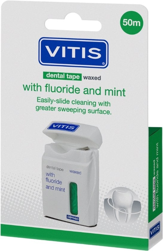 Vitis Dental Tape Waxed - 4 x 50 m - Fluoride Mint - Voordeelverpakking