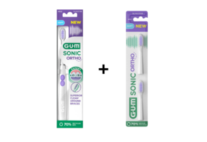1x GUM Sonic Ortho Elektrische Tandenborstel + 2x extra opzetbostels