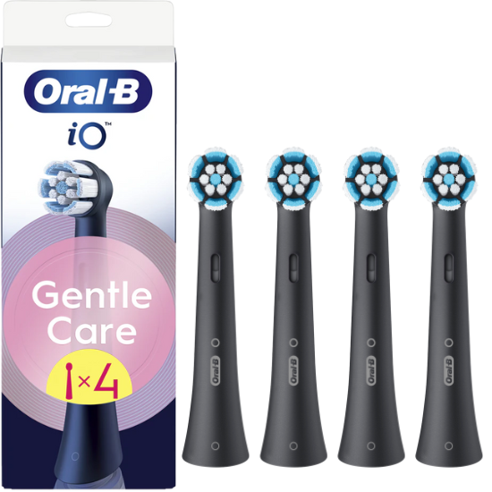 Oral B iO Gentle Care Opzetborstels – Zwart | 4 stuks