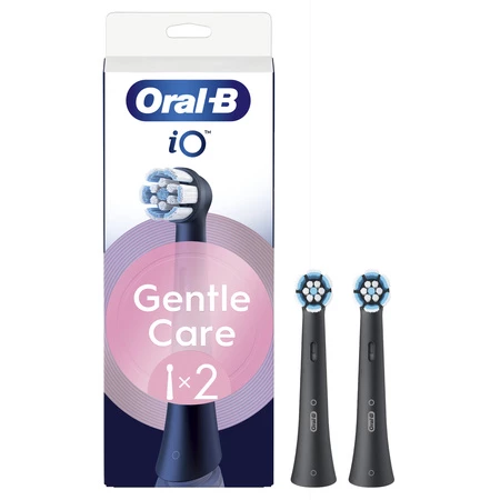 Oral B iO Gentle Care Opzetborstels | Zwart | 2 stuks