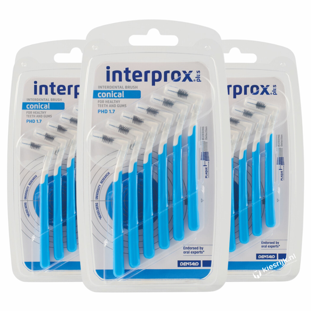 Interprox Plus Conical PHD 1.7 Blauw | 18 ragers | Voordeelverpakking