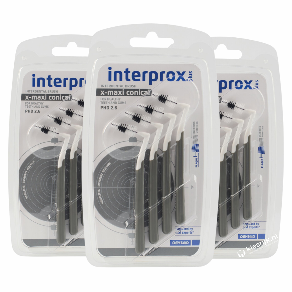 Interprox Plus X Maxi Conical PHD 2.6 Grijs | 12 ragers | Voordeelverpakking