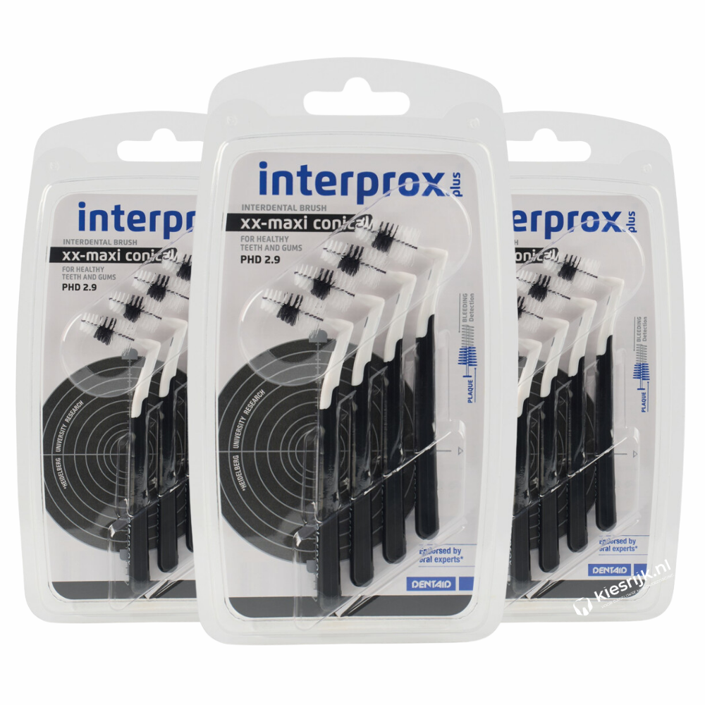 Interprox Plus XX Maxi Conical PHD 2.9 Zwart | 3 x 4 stuks