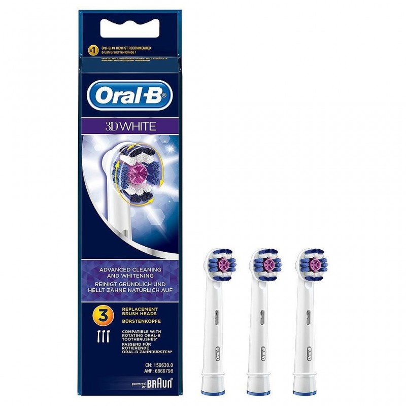 Oral-B 3DWhite Opzetborstels - 3 Stuks