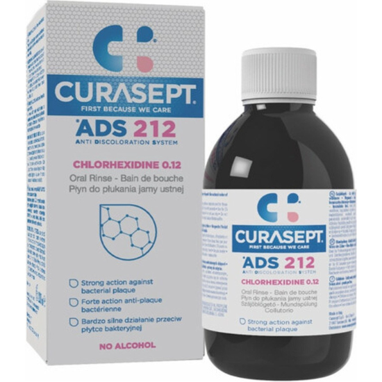 Curasept - Mondspoeling - 0,12% Chloorhexidine - Versterkt Tandvlees & Beschermt Tanden - 200 ml - Voordeelverpakking - 12 stuks