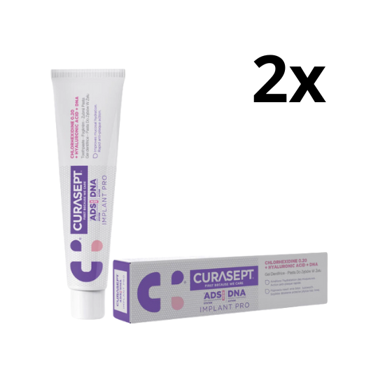 Curasept ADS DNA Implant Pro Tandpasta 0,20% CHX – 2 x 75 ml - Voordeelverpakking