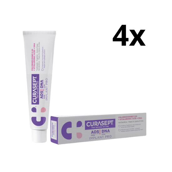 Curasept ADS DNA Implant Pro Tandpasta 0,20% CHX – 4 x 75 ml - Voordeelverpakking