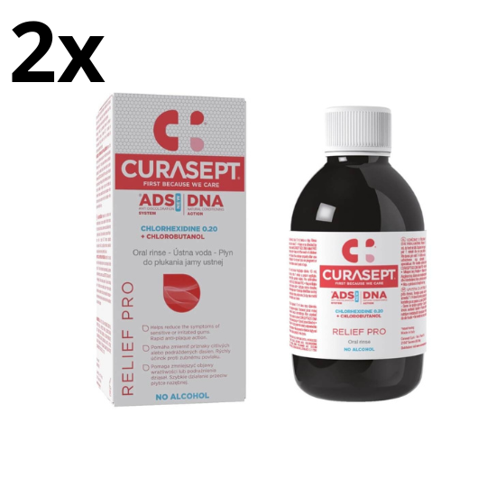 Curasept ADS DNA Relief Pro Mondspoelmiddel 0,20% CHX - 2 x 200 ml - Voordeelverpakking