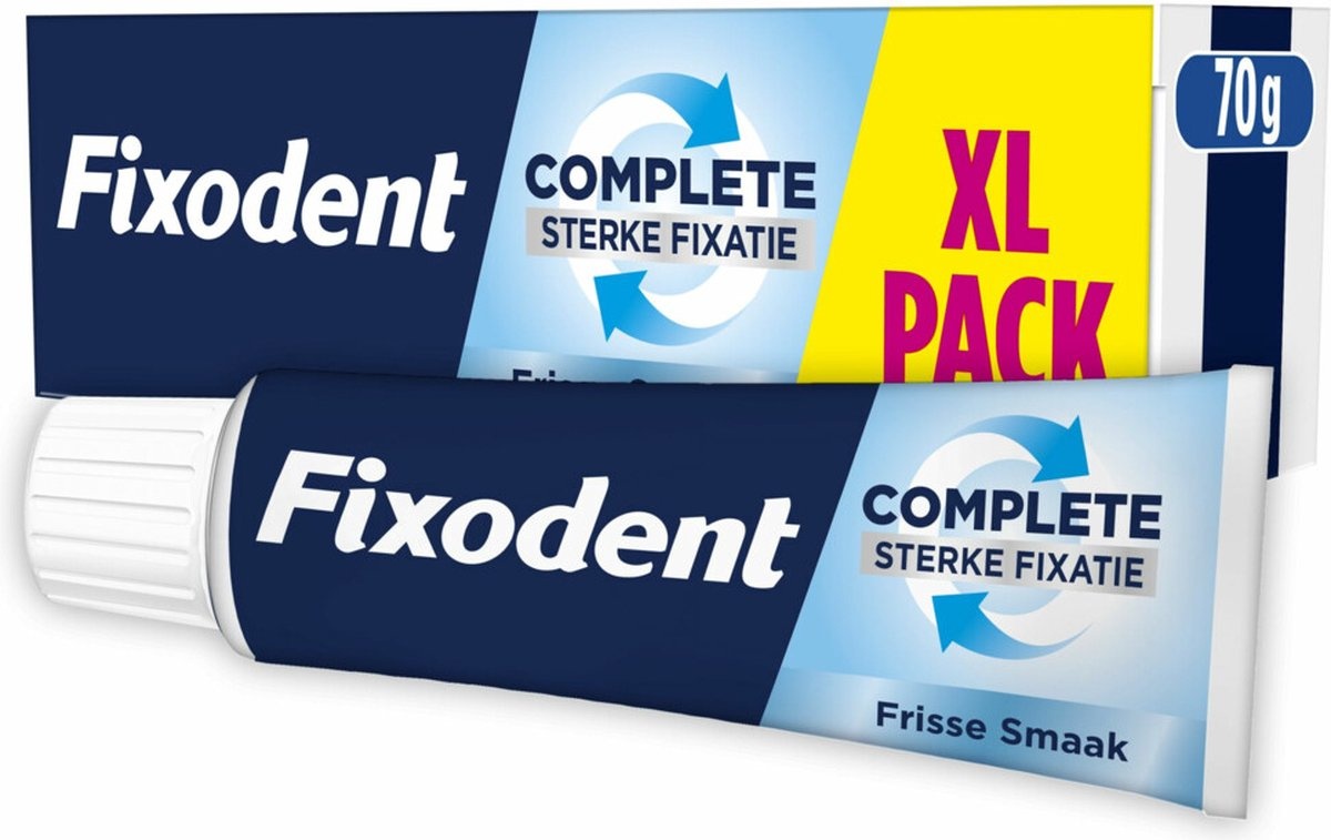 Fixodent Complete Sterke Fixatie Kleefpasta Original Fresh - 8 x 70 gram - XL verpakking