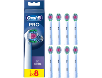 Oral-B PRO 3D White Opzetborstels | Wit | 8 stuks