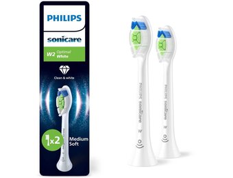 Philips Sonicare Opzetborstels W2 Optimal White HX6062/87 | 2 stuks | Wit