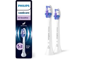 Philips Sonicare opzetborstels S2 Sensitive HX6052/87 | 2 stuks | Wit