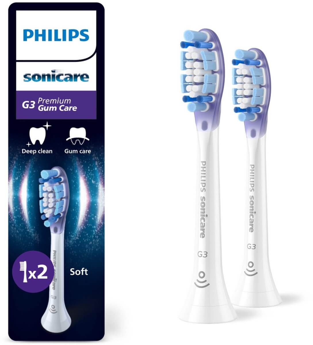 Philips Sonicare Opzetborstels G3 Premium Gum Care | 2 stuks | Wit